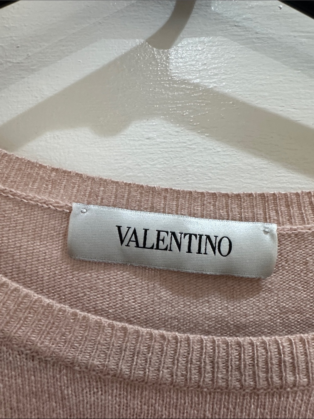 Valentino Blush Crewneck Sweater with VLTN Vertical Logo - Picture 3 of 5